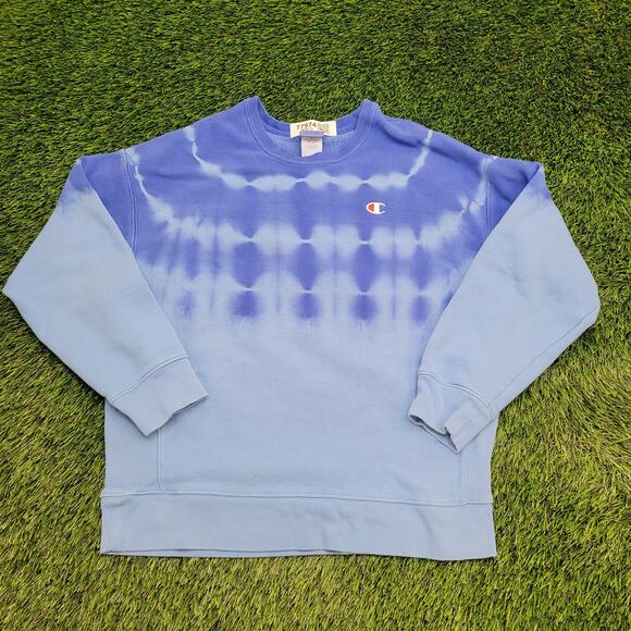 Champion Ombre Sweatshirt Womens 2XL 23x25 Blue - Picture 1 of 14